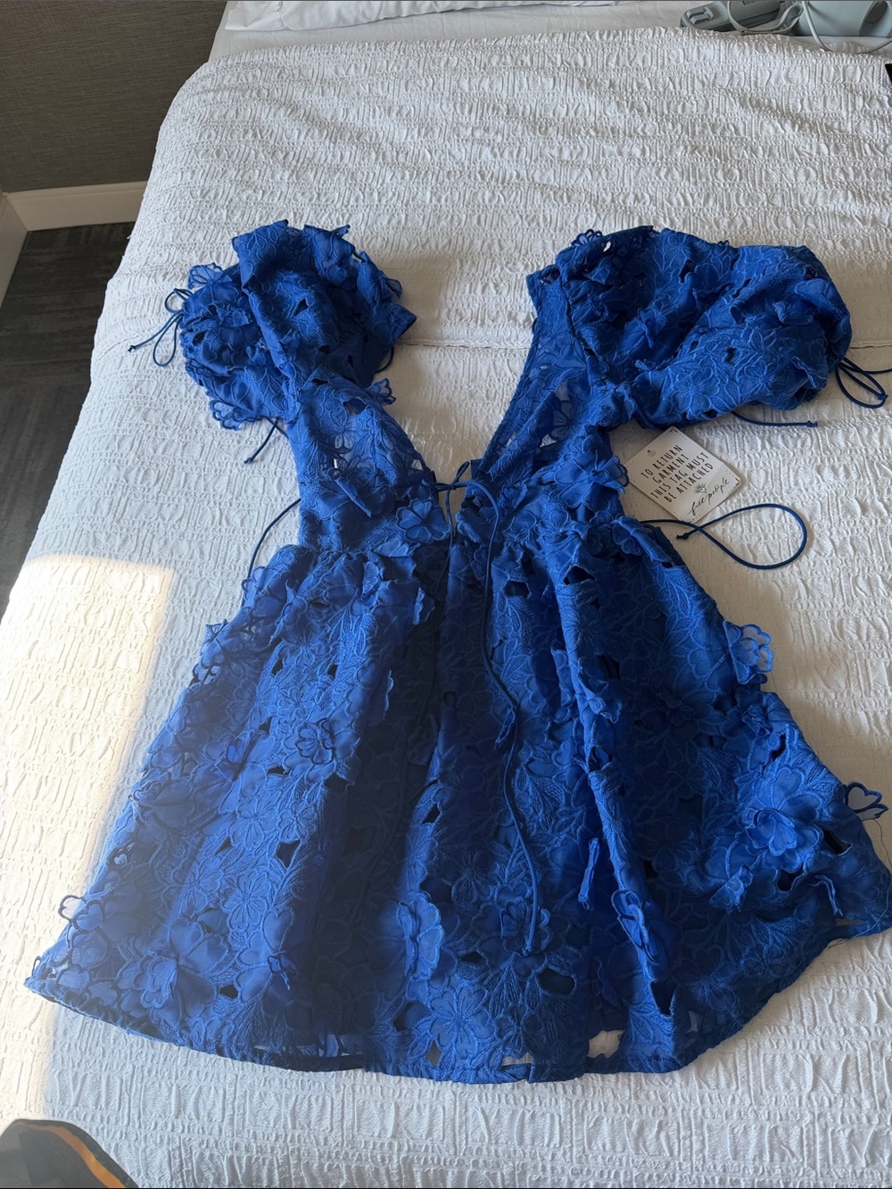 Brand new w tags For Love & Lemons Serena Blue Mini dress Small - Picture 2 of 10
